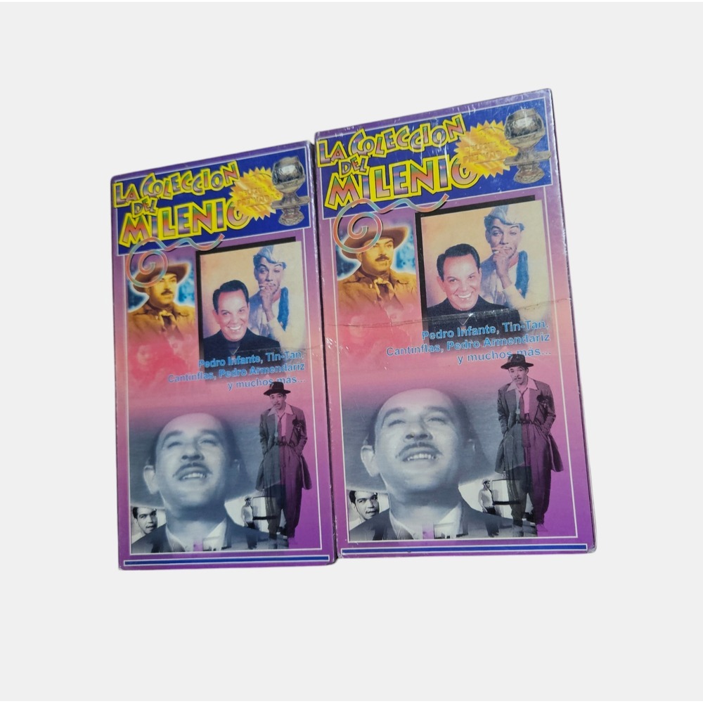 Lot of 2 La Coleccion Del Milenio Pancho 1999 Pedro Infante VHS Latin New Sealed